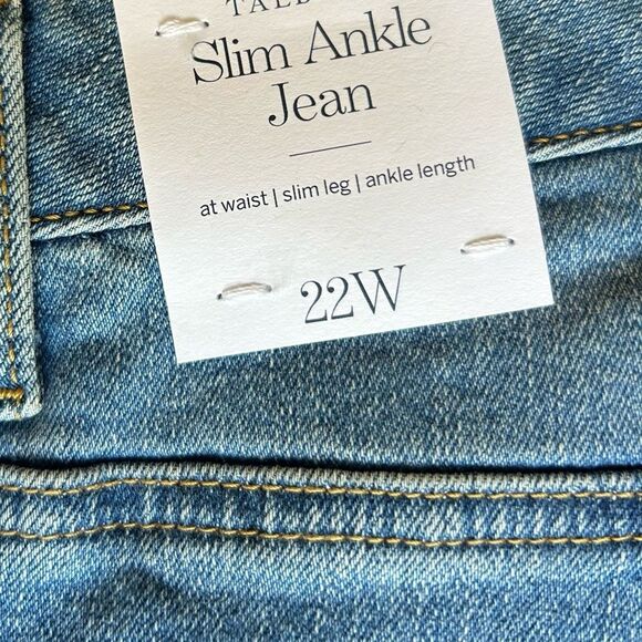 Talbots Slim Ankle Jeans Flores Wash Fringe Hem Size 22W New with tags - Picture 12 of 12